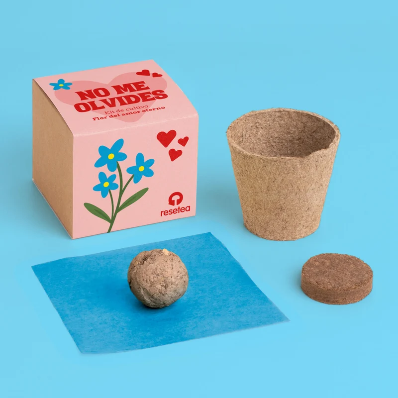Nomeolvides - Kit de Cultivo con Semillas de Myosotis, Maceta y Sustrato, Regalo Original - Resetea