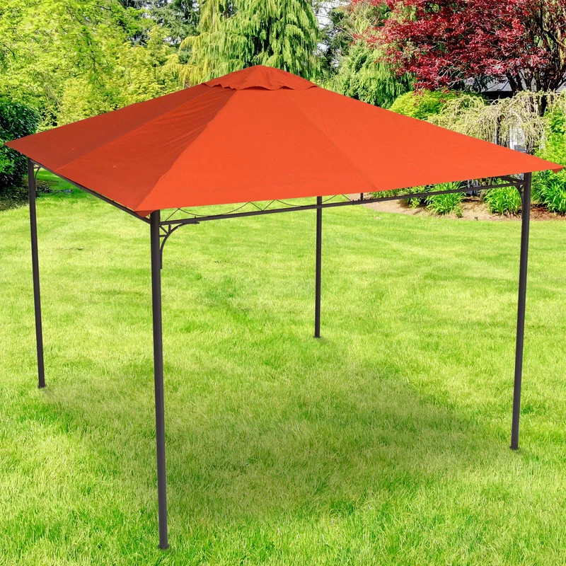 Outsunny Techo De Repuesto 300x300 Cm Cenador De Jardín Con 8 Orificios Naranja