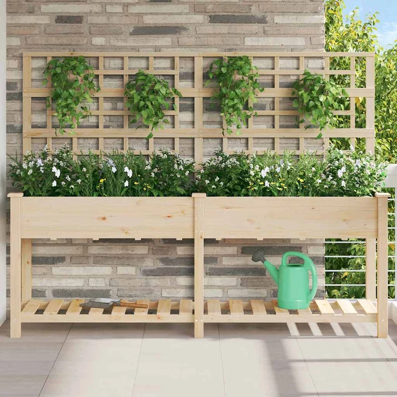 Macetero De Jardín Beige 203,5 X 54 X 152,5 Cm