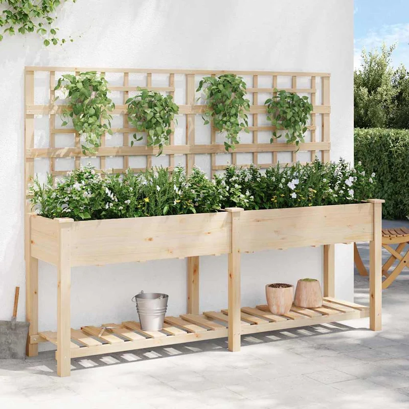 Macetero De Jardín Beige 203,5 X 54 X 152,5 Cm
