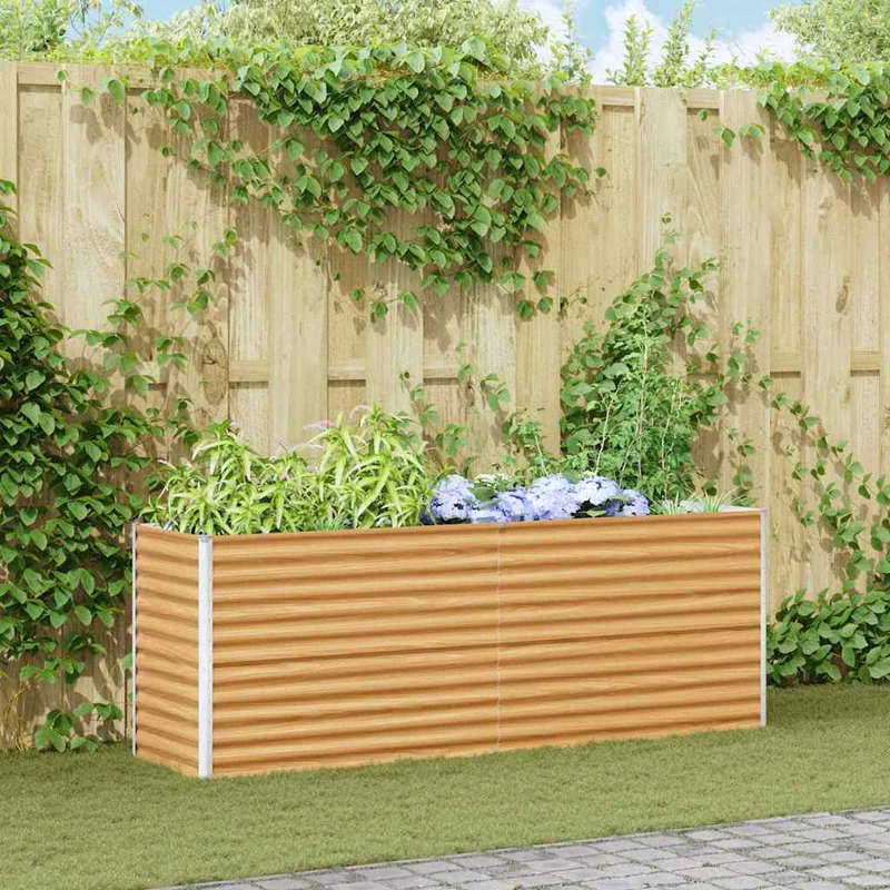 Arriate Elevado Marrón Claro 195 X 50 X 68 Cm Acero Galvanizado