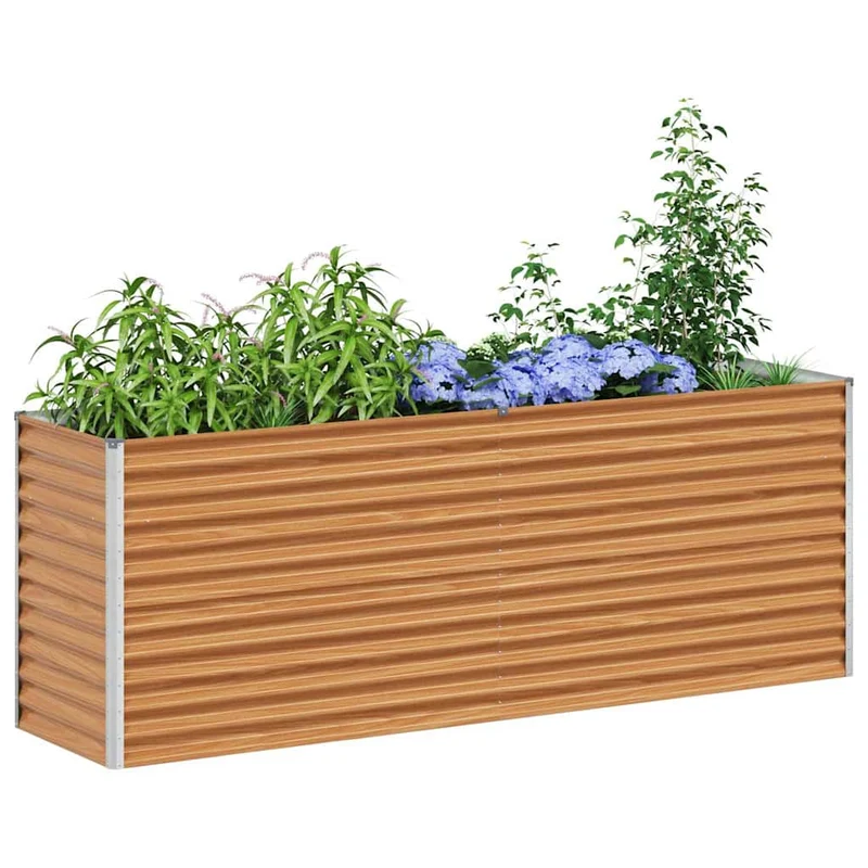Arriate Elevado Marrón Claro 195 X 50 X 68 Cm Acero Galvanizado
