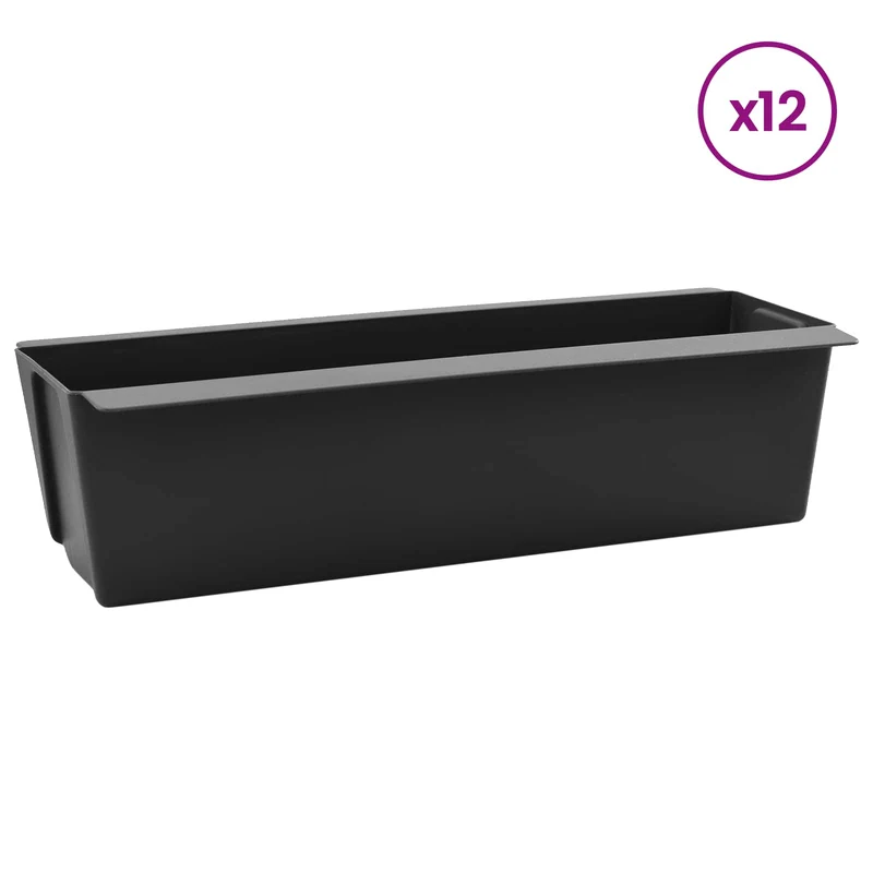 Cajas De Flores Para Palets Euro 12 Uds. Negro Polipropileno