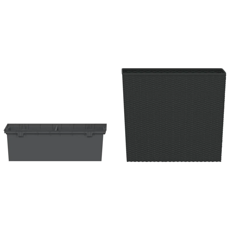 Macetero Con Interior Extraíble Pp Ratán Gris Antracita 12/44 L
