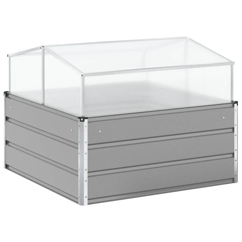 Jardinera Gris Claro 100 X 100 X 77 Cm Acero Galvanizado