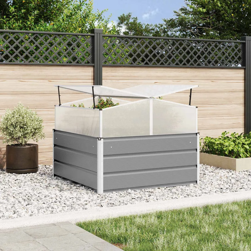Jardinera Gris Claro 100 X 100 X 77 Cm Acero Galvanizado