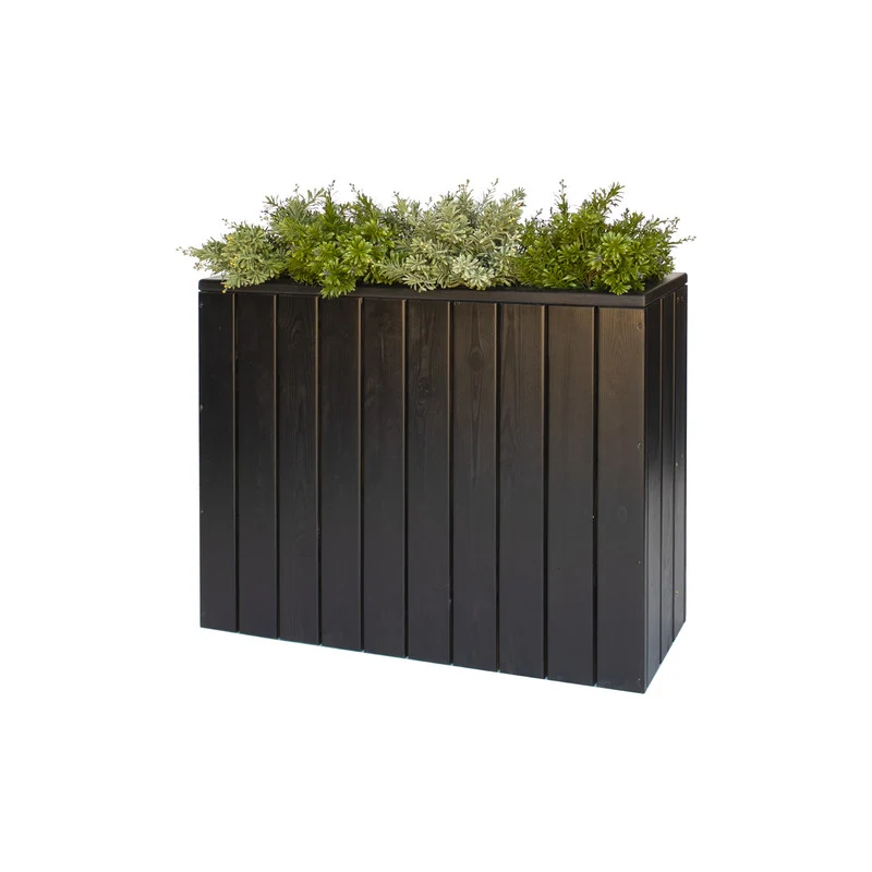 Jardinera Alta De Madera Autoportante 100x34,5x80 Cm Ebony Black Hortalia