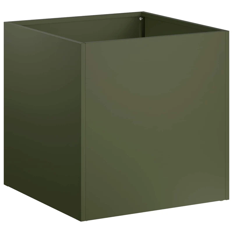 Macetero De Jardín 2 Uds. Verde Oliva 25 X 25 X 25 Cm