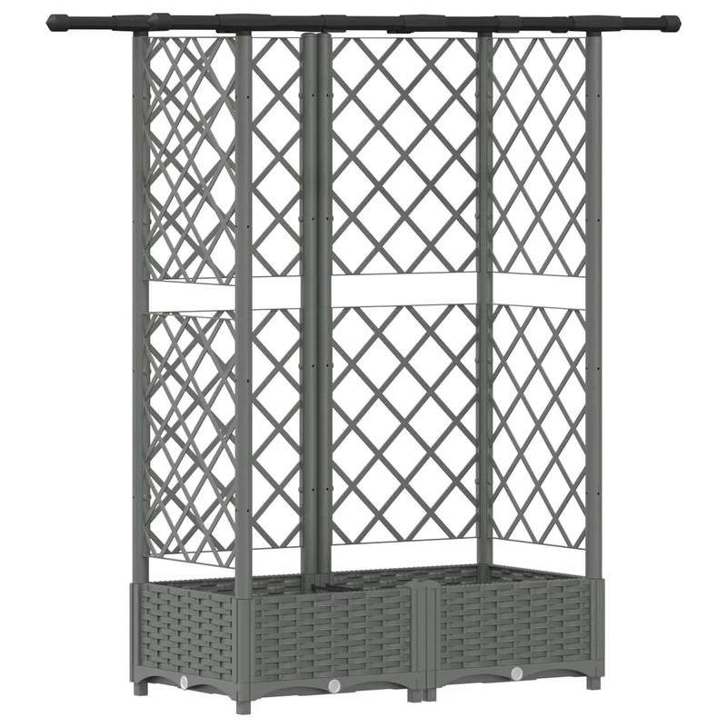 Cama Elevada Con Trellis Y Techo Gris Claro 124 X 40 X 121 Cm