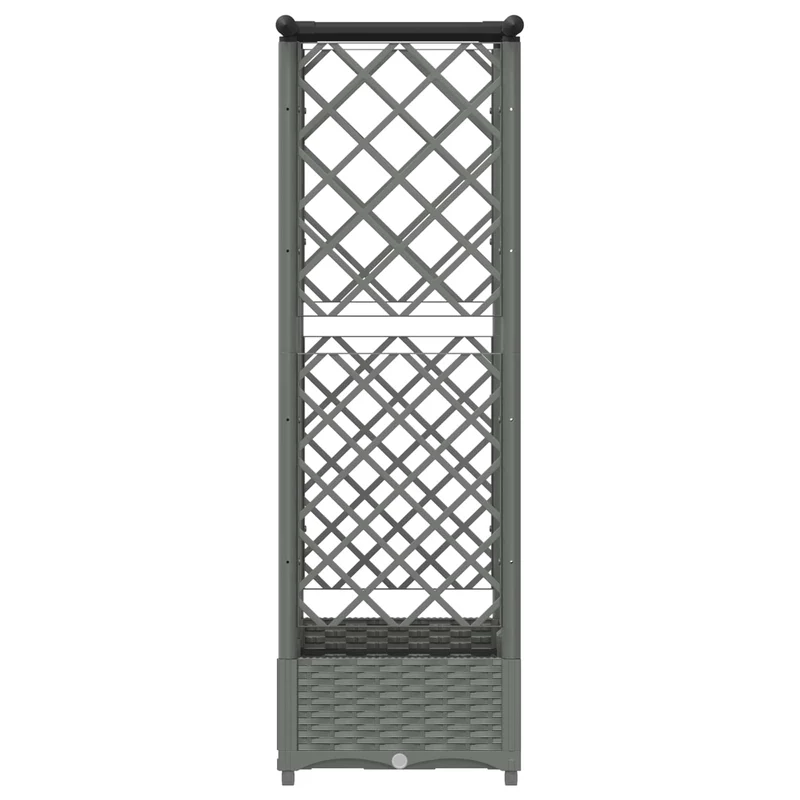 Cama Elevada Con Trellis Y Techo Gris Claro 124 X 40 X 121 Cm