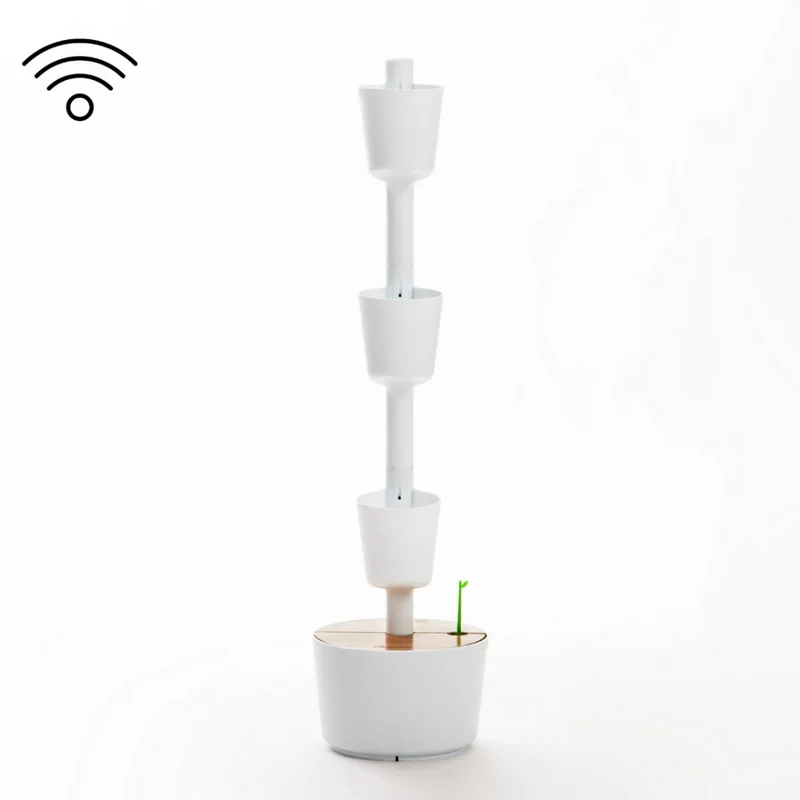 Macetero Vertical Citysens Con Riego Inteligente De 3 Macetas – Blanco, Polipropileno 100% Reciclado