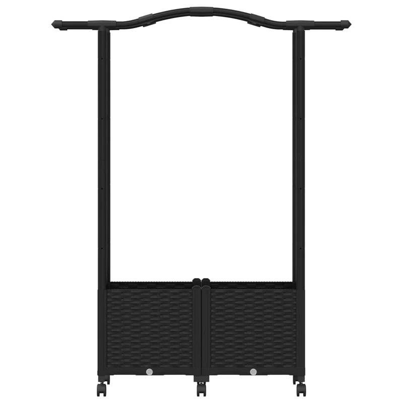 Cama Elevada Con Trellis Y Techo Negro 125 X 40 X 144 Cm Pp