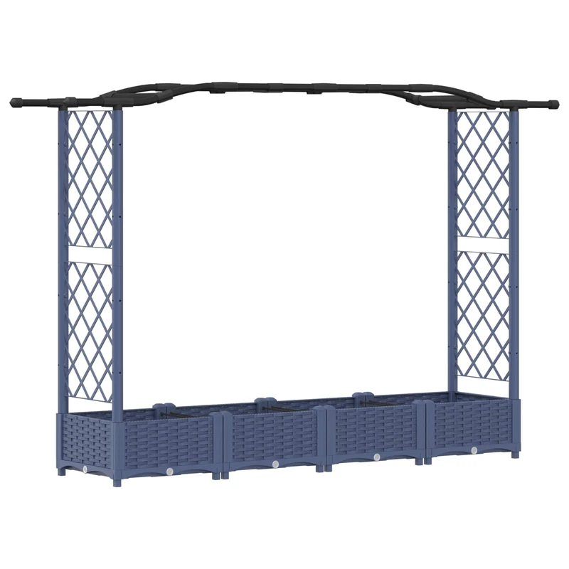 Cama Elevada Con Trellis Y Techo Gris 207 X 40 X 123 Cm Pp