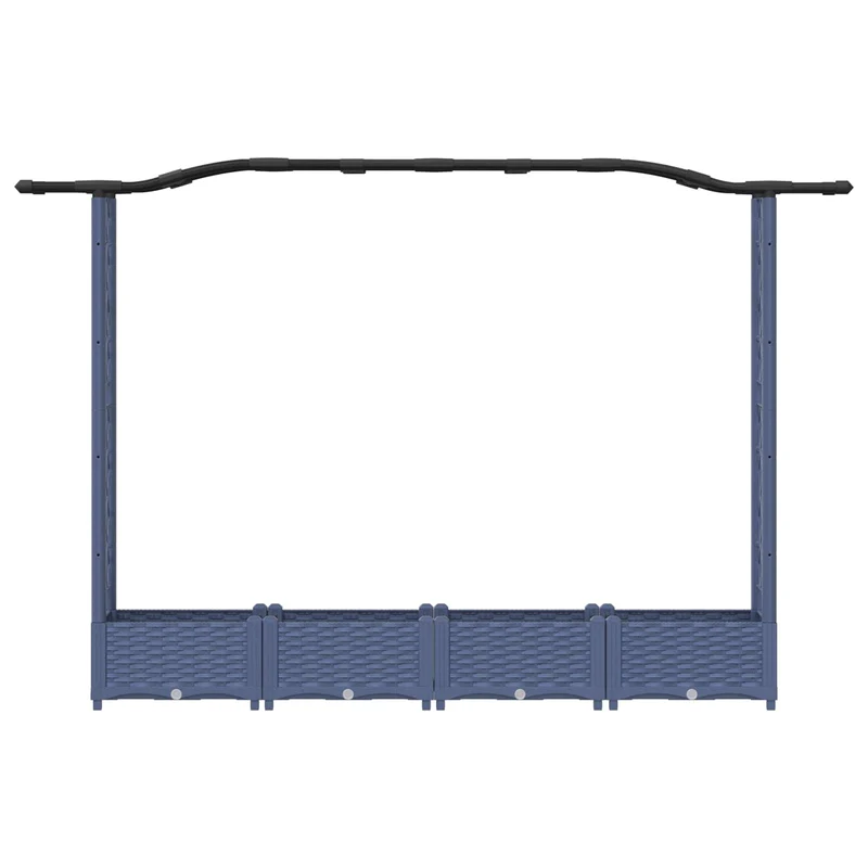 Cama Elevada Con Trellis Y Techo Gris 207 X 40 X 123 Cm Pp