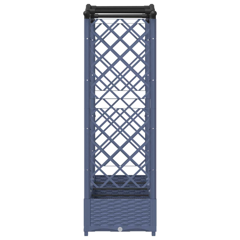 Cama Elevada Con Trellis Y Techo Gris 207 X 40 X 123 Cm Pp