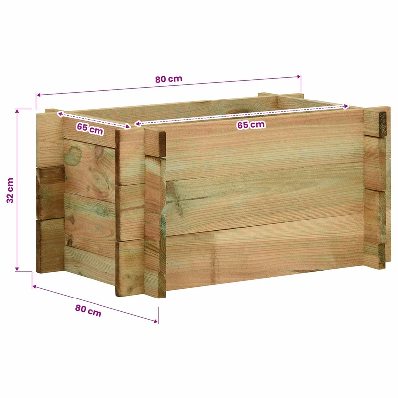 Cama Elevada De Verduras Para Jardín Verde 80 X 80 X 32 Cm