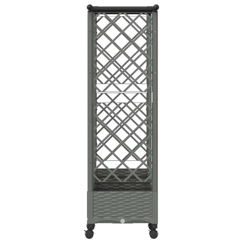 Cama Elevada Con Trellis Y Techo Gris Claro 202,5 X 40 X 127 Cm