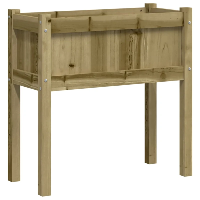 Jardinera Con Patas Madera De Pino Impregnada 70x31x70 Cm