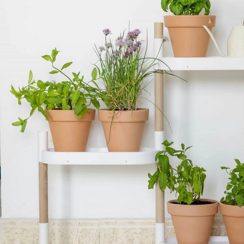 Soporte Modular Citysens De 4 Bandejas Y Semillas Aromáticas – Blanco, Polipropileno 100% Reciclado Y Madera Ecológica