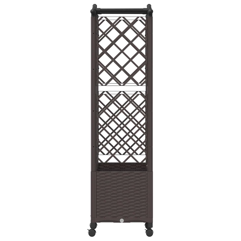 Cama Elevada Con Trellis Y Techo Marrón 122 X 40 X 144 Cm Pp
