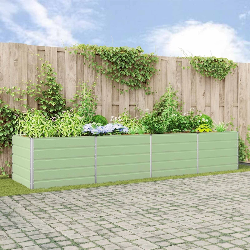 Jardinera Verde Pastel 385 X 100 X 75 Cm Acero Galvanizado