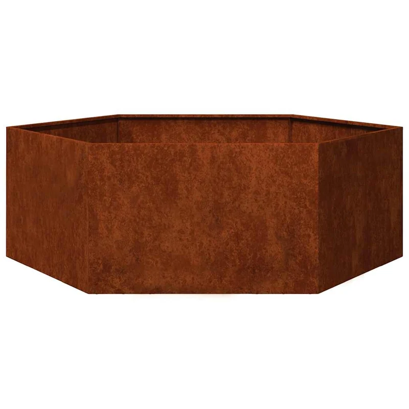 Jardinera De Acero Corten Oxidado 138x120x45 Cm