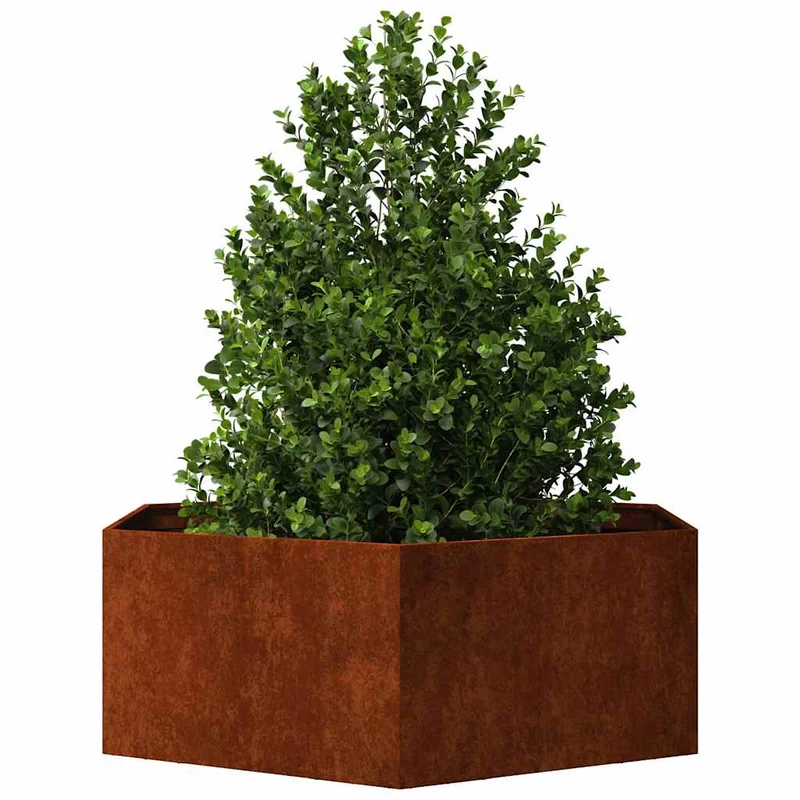 Jardinera De Acero Corten Oxidado 138x120x45 Cm