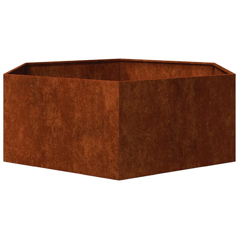 Jardinera De Acero Corten Oxidado 138x120x45 Cm