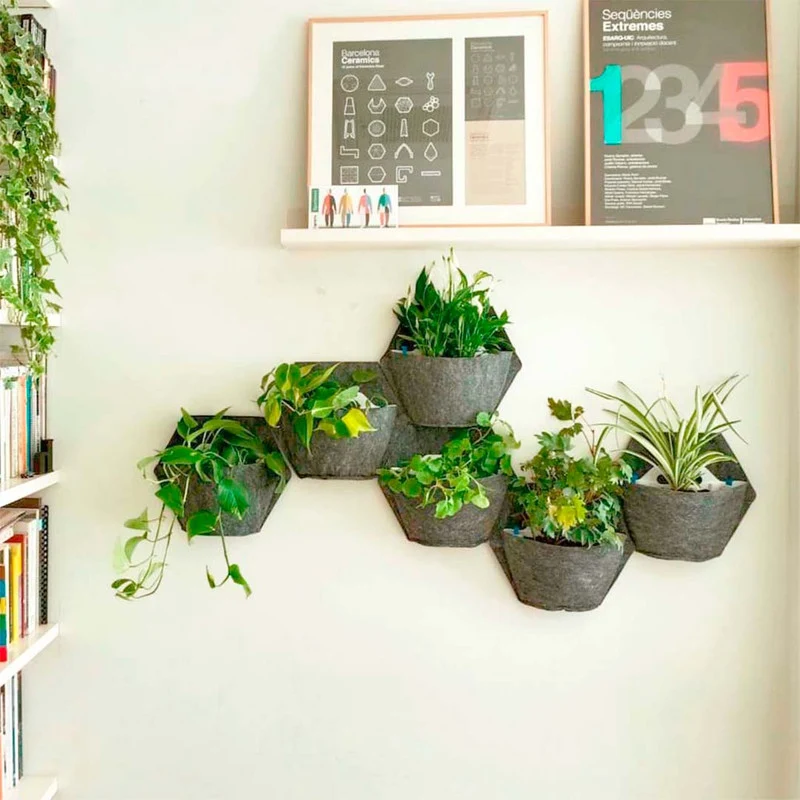 Jardín Vertical Modular Citysens Con Riego Automático De 3 Maceteros – Blanco Con Funda Téxtil Reciclada