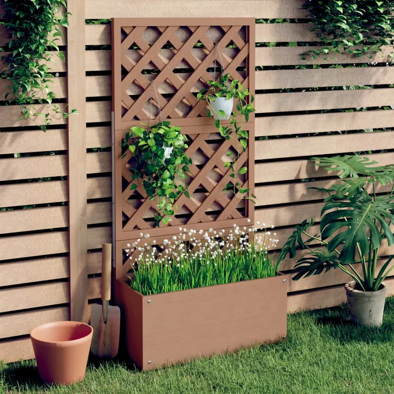 Jardinera Con Enrejado Wpc 65x33x135 Cm