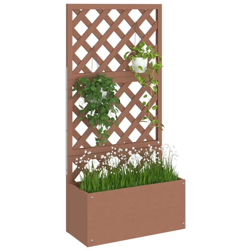 Jardinera Con Enrejado Wpc 65x33x135 Cm