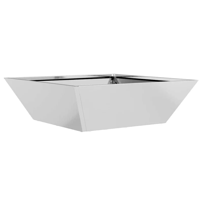 Macetero De Jardín Plateado 50 X 50 X 15 Cm Acero Galvanizado