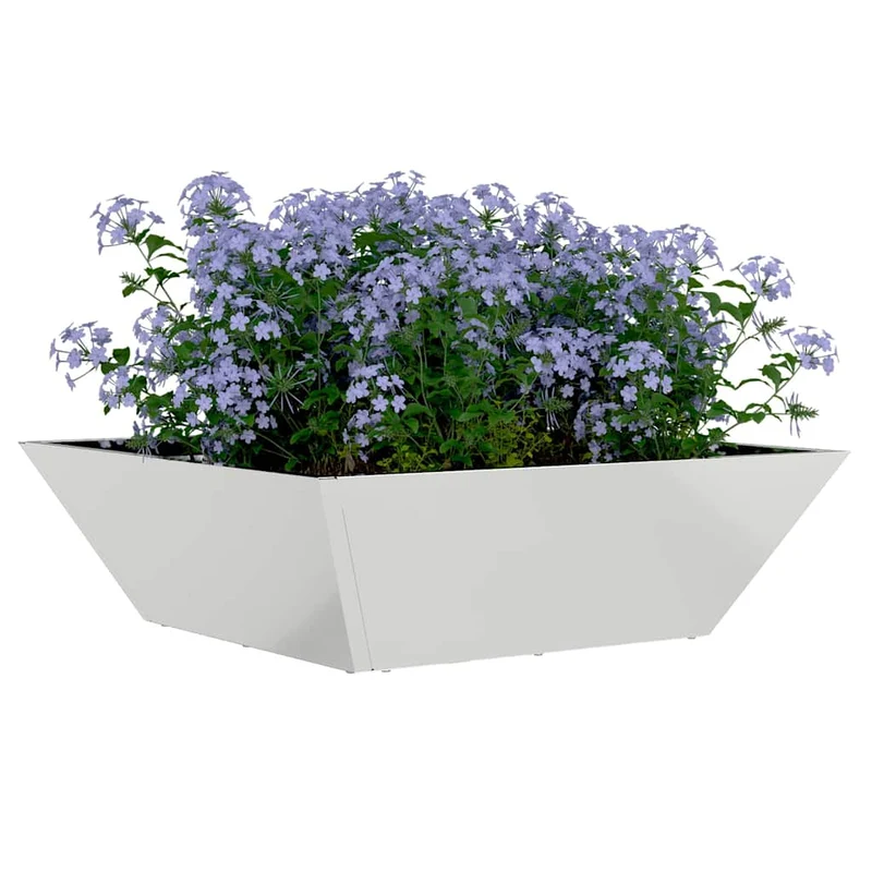 Macetero De Jardín Plateado 50 X 50 X 15 Cm Acero Galvanizado