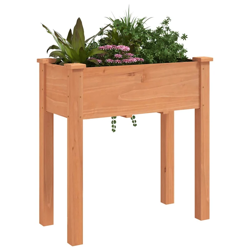 Jardinera Con Forro Interior Madera Abeto Marrón 71x37x76 Cm