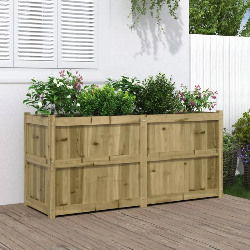 Jardinera De Madera De Pino Impregnada 150x50x70 Cm