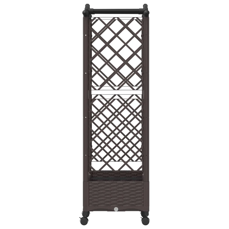 Cama Elevada Con Trellis Y Techo Marrón 124 X 40 X 129 Cm Pp