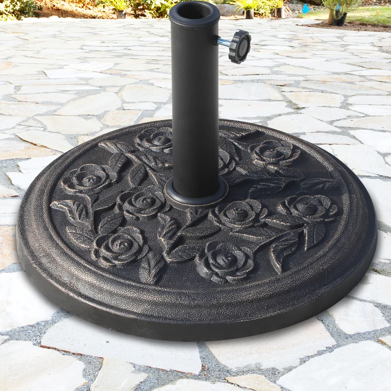 Outsunny Base Para Sombrilla De Jardín Peso Neto 9 Kg Para Postes De 38 Mm/48 Mm