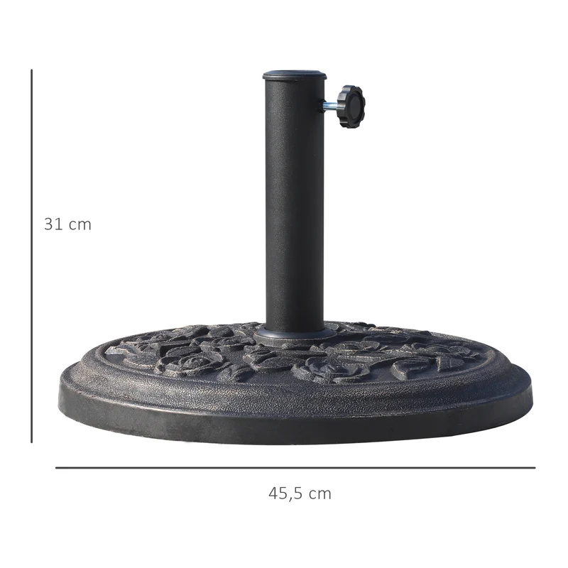 Outsunny Base Para Sombrilla De Jardín Peso Neto 9 Kg Para Postes De 38 Mm/48 Mm