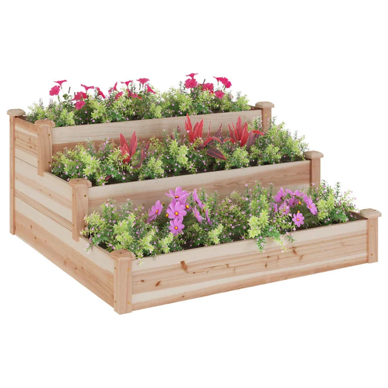 Jardinera Arriate Madera Maciza Abeto 120x120x56 Cm