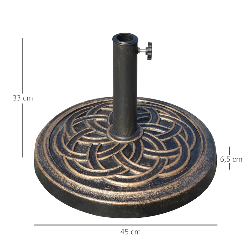 Outsunny Base De Sombrilla De Jardín Peso Neto 12 Kg Apto Para Postes De 38/48mm