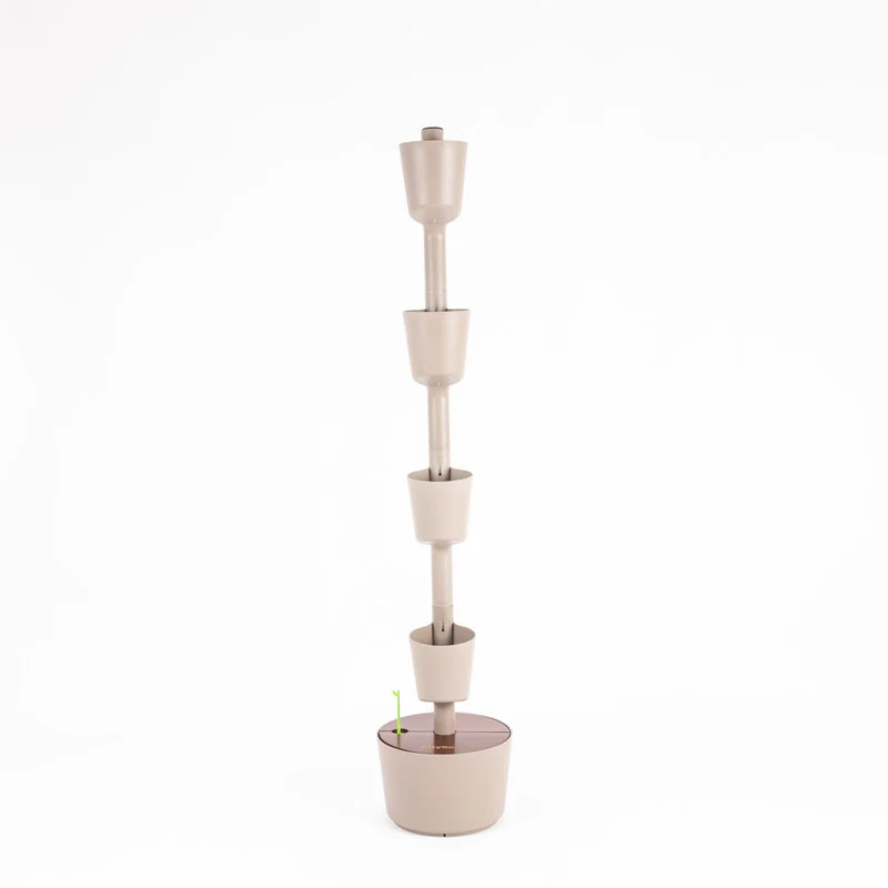 Macetero Vertical Citysens Con Riego Manual De 4 Macetas – Color Corteza De Pino, Polipropileno 100% Reciclado