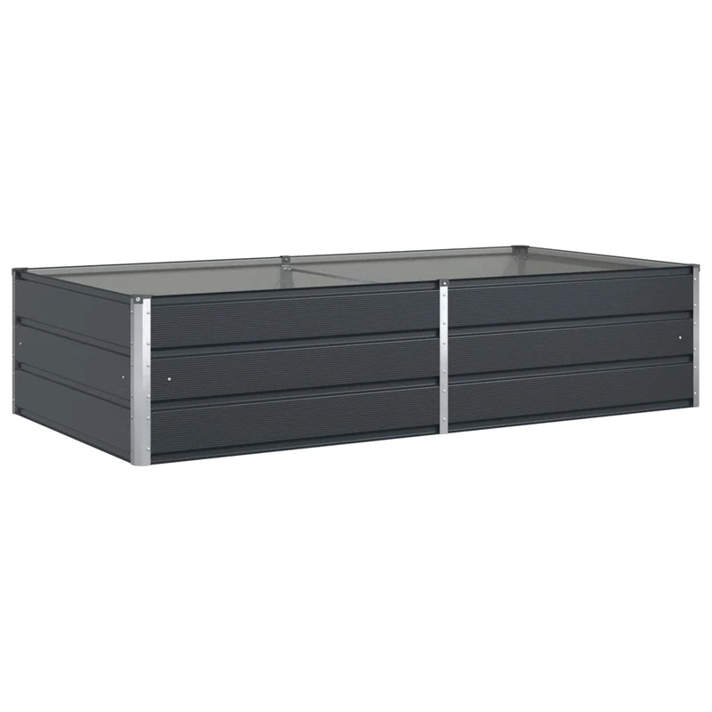 Jardinera Gris Antracita 195 X 100 X 45 Cm Acero Galvanizado