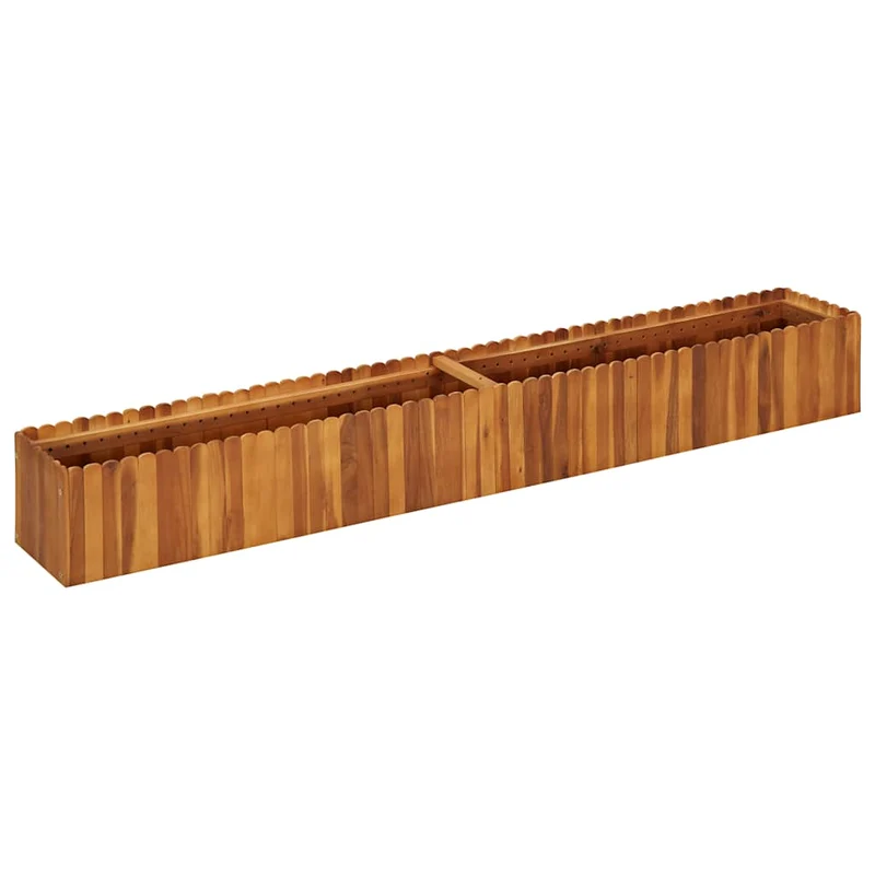 Arriate Elevado De Madera Maciza De Acacia 200x30x25 Cm