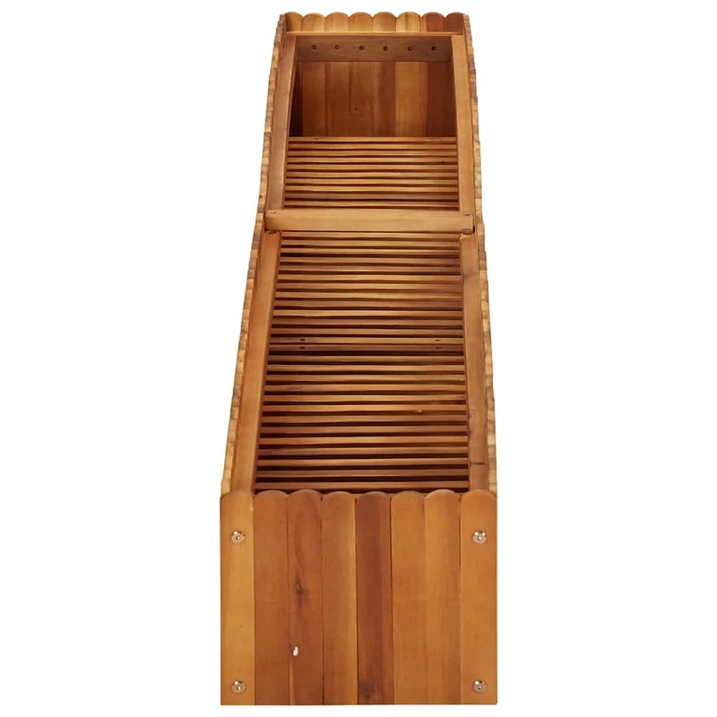 Arriate Elevado De Madera Maciza De Acacia 200x30x25 Cm