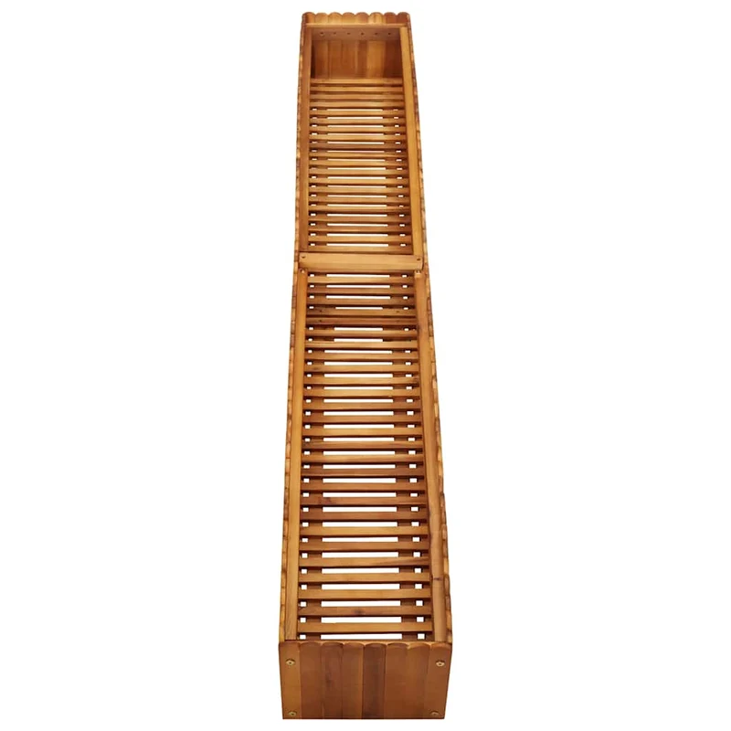 Arriate Elevado De Madera Maciza De Acacia 200x30x25 Cm
