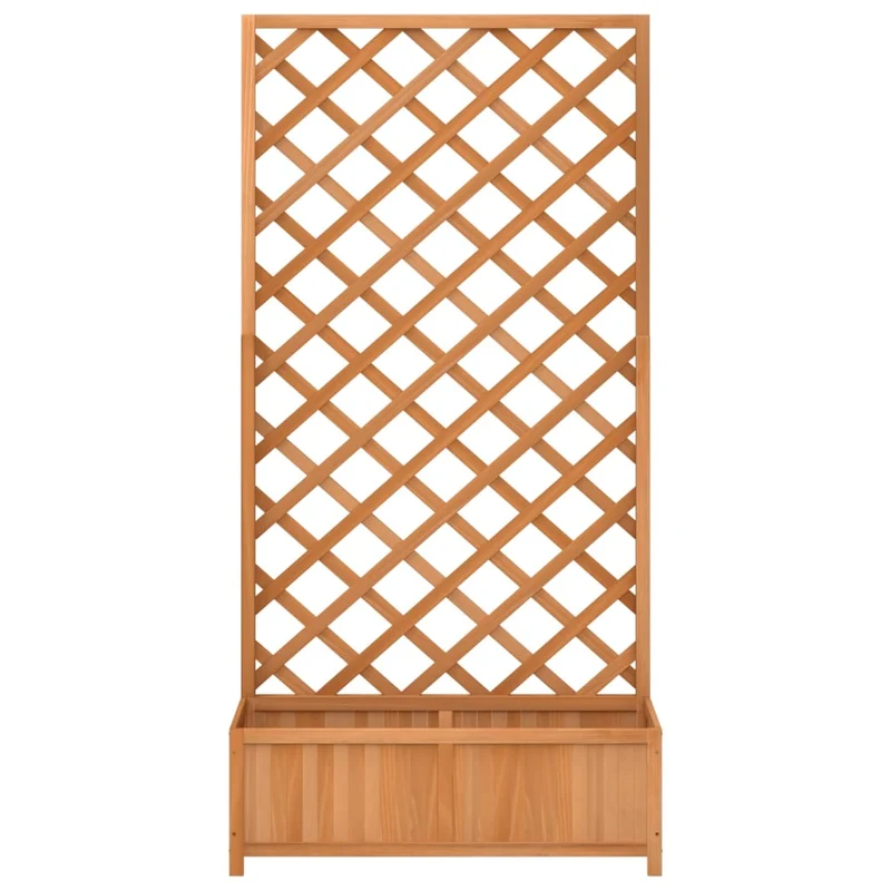 Jardinera Con Enrejado Marrón 90x35x180 Cm Madera Maciza De Abeto