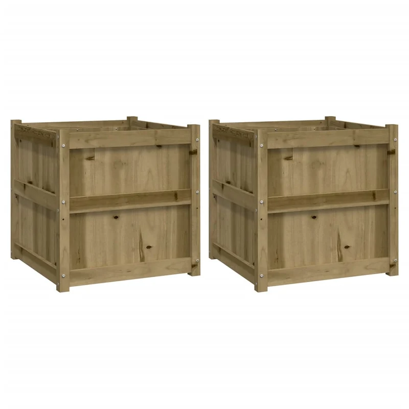 Jardineras De Exterior 2 Unidades Madera Impregnada De Pino