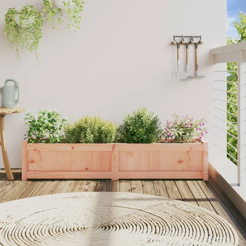 Jardinera Madera Maciza De Abeto Douglas 150x31x31 Cm