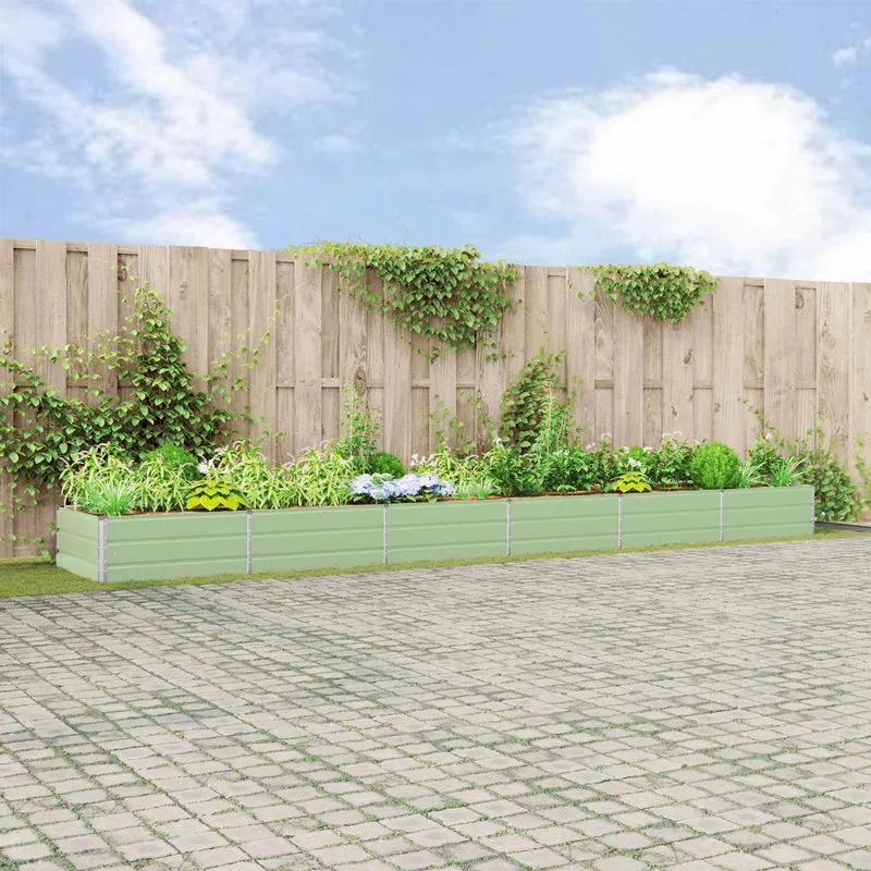 Jardinera Verde Pastel 580 X 100 X 45 Cm Acero Galvanizado