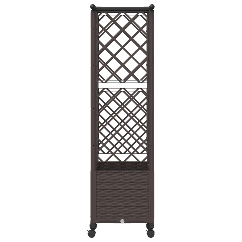 Cama Elevada Con Trellis Y Techo Marrón 124 X 40 X 142 Cm Pp